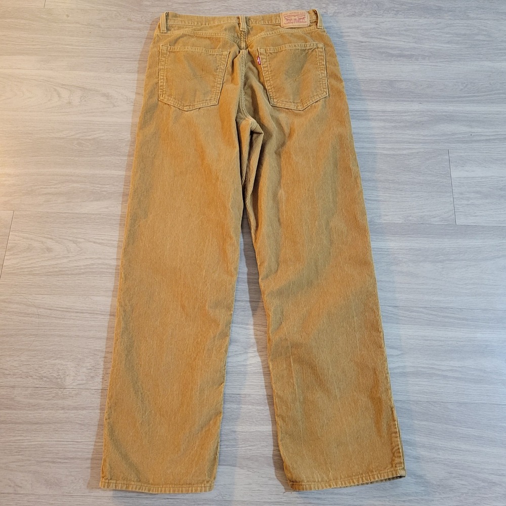 Levis 94 Baggy Corduroy Pants Tan Brown Wide Leg Womens 30x31(Fit 31x30)